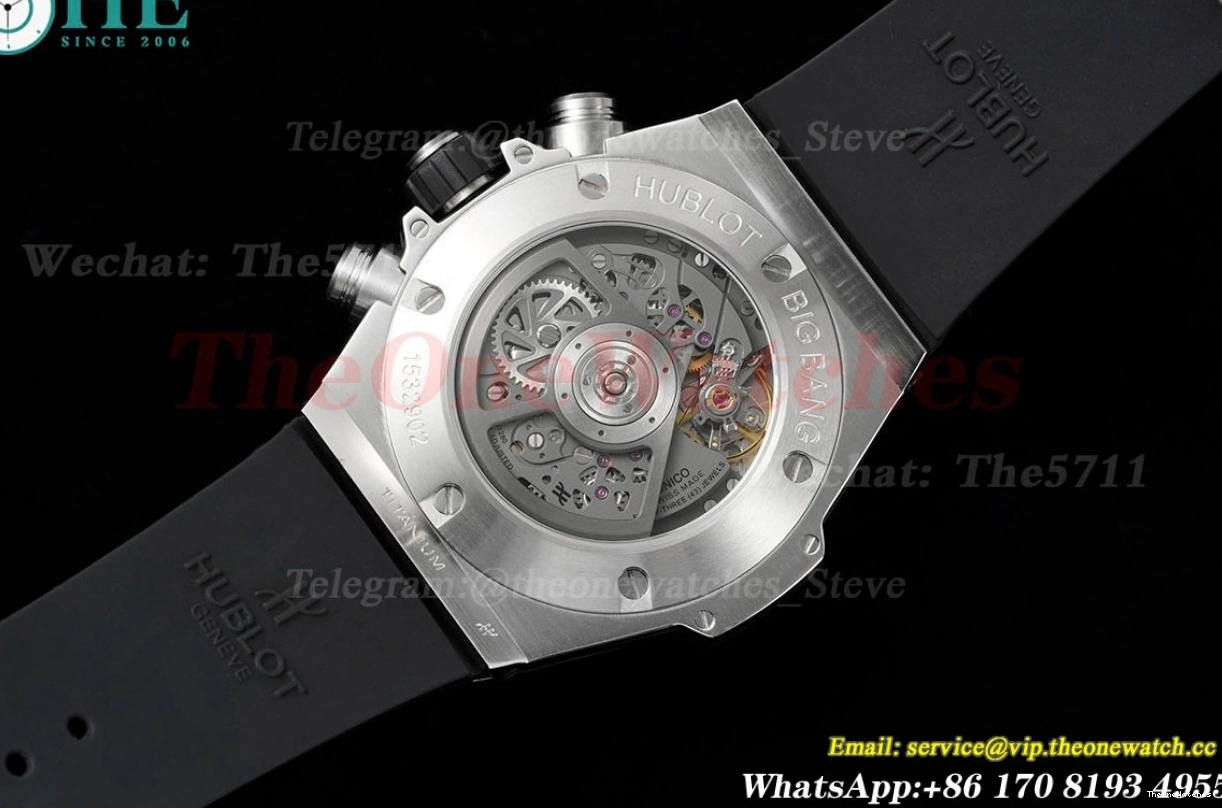 Diams Titanium Big Bang 44mm SS Diams Bezel BBF A1280 Rubber Unico 0421